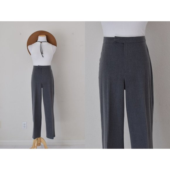 Jaclyn Smith Pants - Vintage 90s Gray Stretch Classic-Rise Trousers size 10‎ | 29 waist